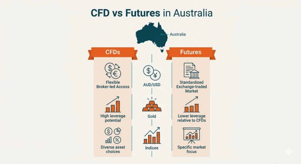 CFD vs Futures in Australia: Leverage, Market Access, Asset Types
