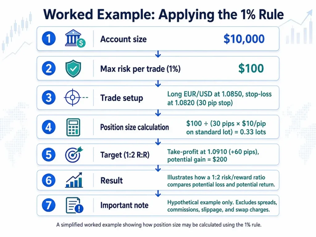 Example of trading while applying the 1% rule