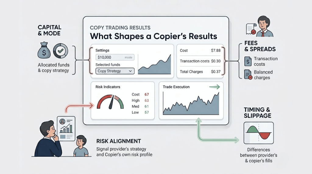 infographic of what shapes a copier trading results vantage markets