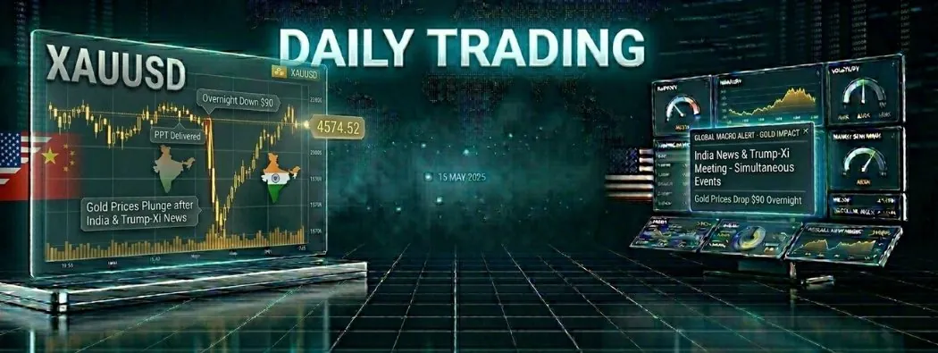 [DAILY TRADING] XAUUSD Gold Price 15 May 2026 — Down $90 Overnight as India and Trump-Xi News Hit at the Same Time