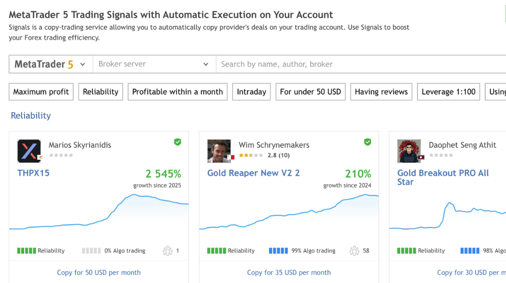 copy trading with metatrader 5 signals vantage markets